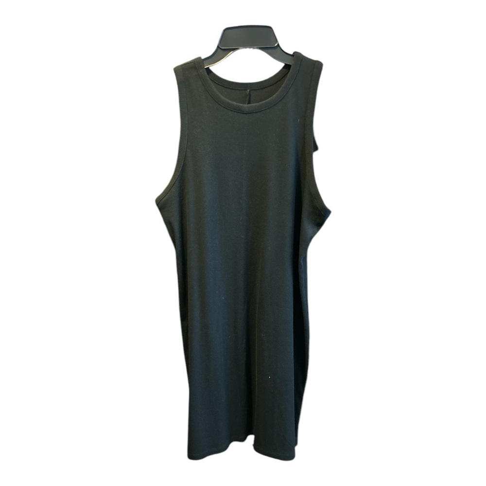 Black Sleeveless Staple Dress Knit Ripped